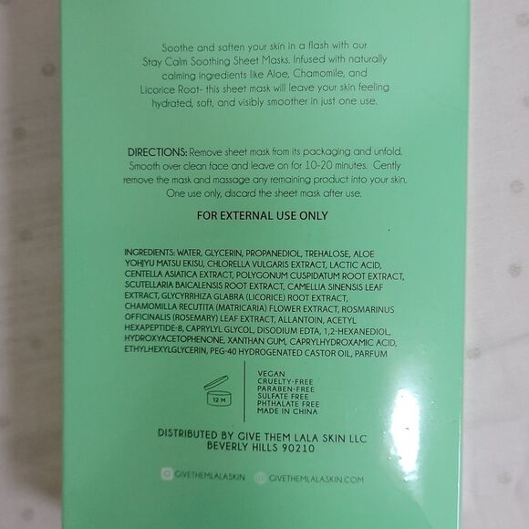 #GIVE THEM LALA BEAUTY Stay Calm Soothing Sheet Masks - Picture 4 of 5